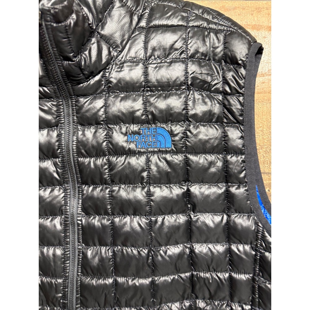 The North Face Thermoball Vest Mens XXL Black Blue Quilted Insulated Puffer - Picture 2 of 8